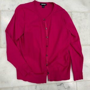 Lands' End Women's Bright Fuchsia Button-Front Cardigan